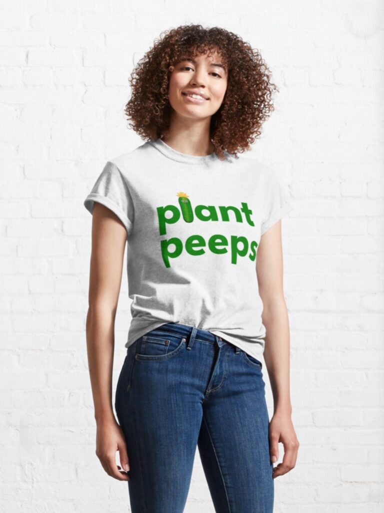 Plant Peeps T-shirt with Curu the cucumber
